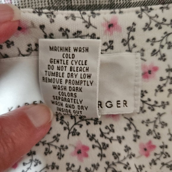 Karen Neuburger size S pajama set pant button up top pink/grey plaid soft - Picture 8 of 11